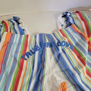 Victoria Secret True Pink Love❤️💕 Lounger Pjs Stripe Womens Pants Tie Waist M